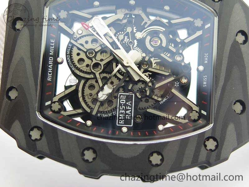 RM035-02 Rafael Nadal FC Caseback KVF Best Edition Skeleton Dial White On White Nylon Strap MIYOTA8215 V2