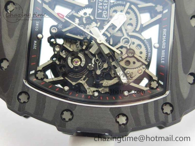 RM035-02 Rafael Nadal FC Caseback KVF Best Edition Skeleton Dial White On White Nylon Strap MIYOTA8215 V2