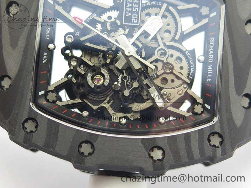 RM035-02 Rafael Nadal FC Caseback KVF Best Edition Skeleton Dial White On White Nylon Strap MIYOTA8215 V2