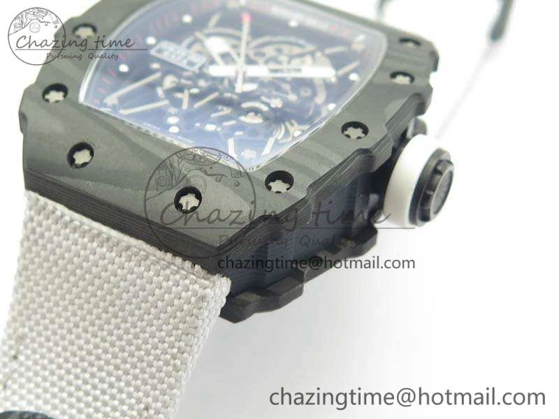 RM035-02 Rafael Nadal FC Caseback KVF Best Edition Skeleton Dial White On White Nylon Strap MIYOTA8215 V2