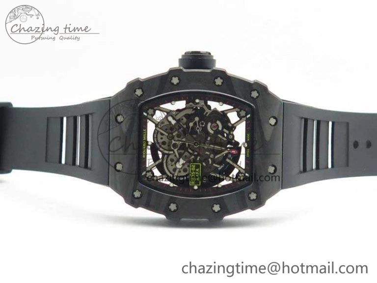 RM035-02 Rafael Nadal FC Ti Case KVF Best Edition Skeleton Dial Black On Rubber Strap MIYOTA8215 V2