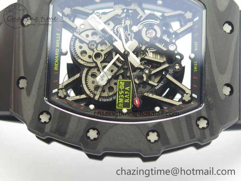 RM035-02 Rafael Nadal FC Ti Case KVF Best Edition Skeleton Dial Black On Rubber Strap MIYOTA8215 V2
