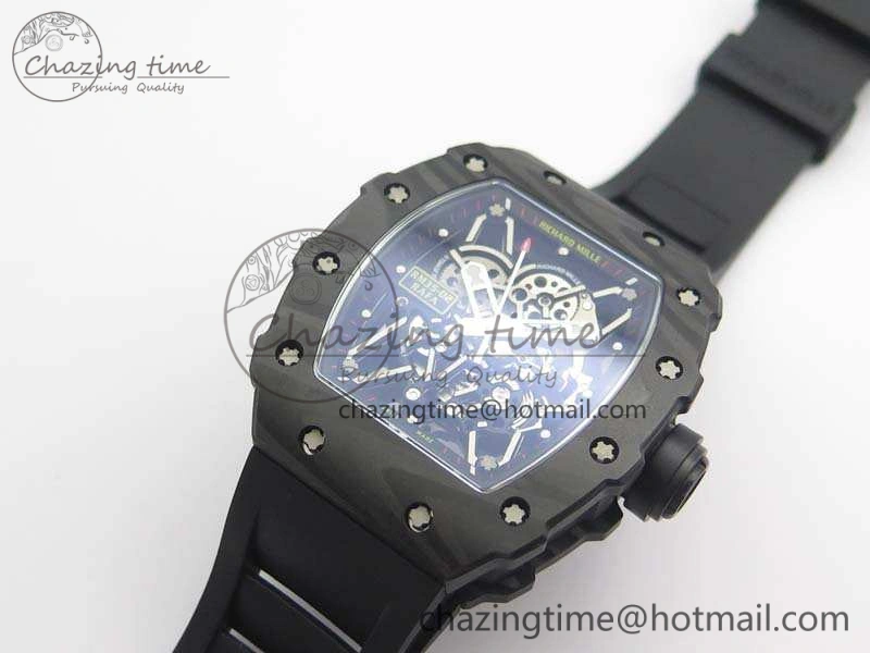 RM035-02 Rafael Nadal FC Ti Case KVF Best Edition Skeleton Dial Black On Rubber Strap MIYOTA8215 V2