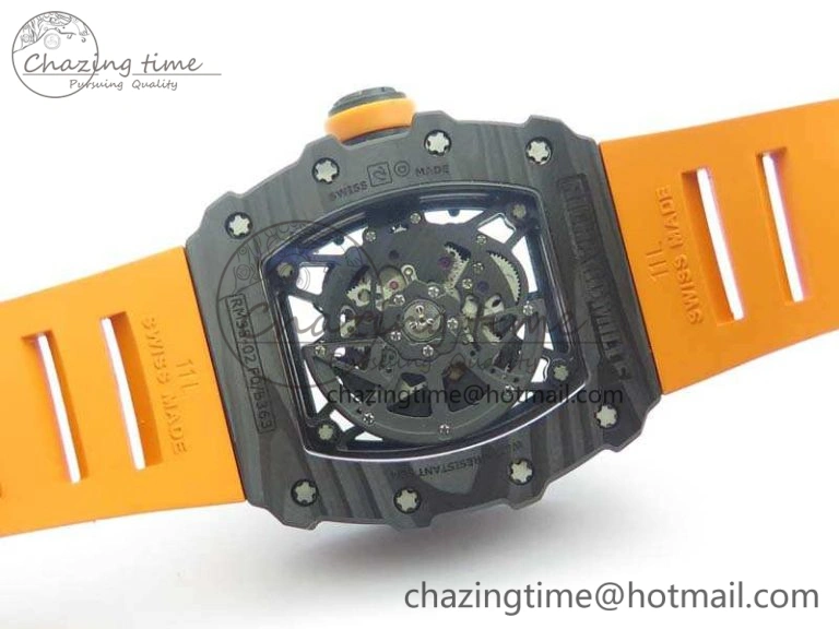 RM035-02 Rafael Nadal FC Ti Case KVF Best Edition Skeleton Dial Orange On Rubber Strap MIYOTA8215 V2