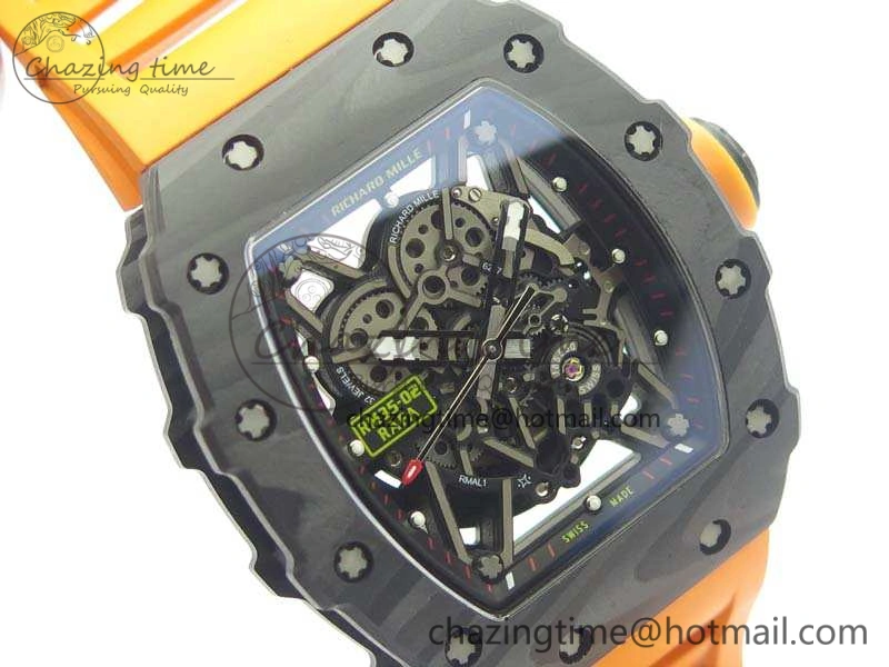 RM035-02 Rafael Nadal FC Ti Case KVF Best Edition Skeleton Dial Orange On Rubber Strap MIYOTA8215 V2