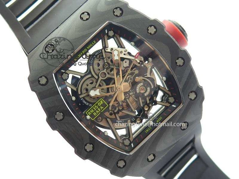 RM035-02 Rafael Nadal FC Ti Case KVF Best Edition Skeleton Dial Red On Black Rubber Strap MIYOTA8215
