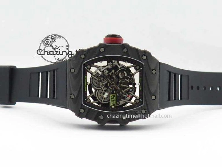 RM035-02 Rafael Nadal FC Ti Case KVF Best Edition Skeleton Dial Red On Black Rubber Strap MIYOTA8215