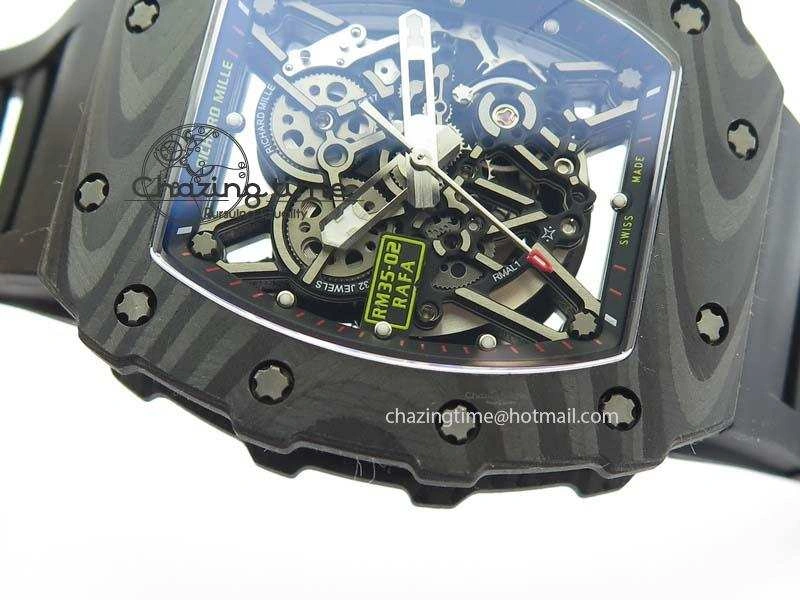 RM035-02 Rafael Nadal FC Ti Case KVF Best Edition Skeleton Dial Red On Black Rubber Strap MIYOTA8215