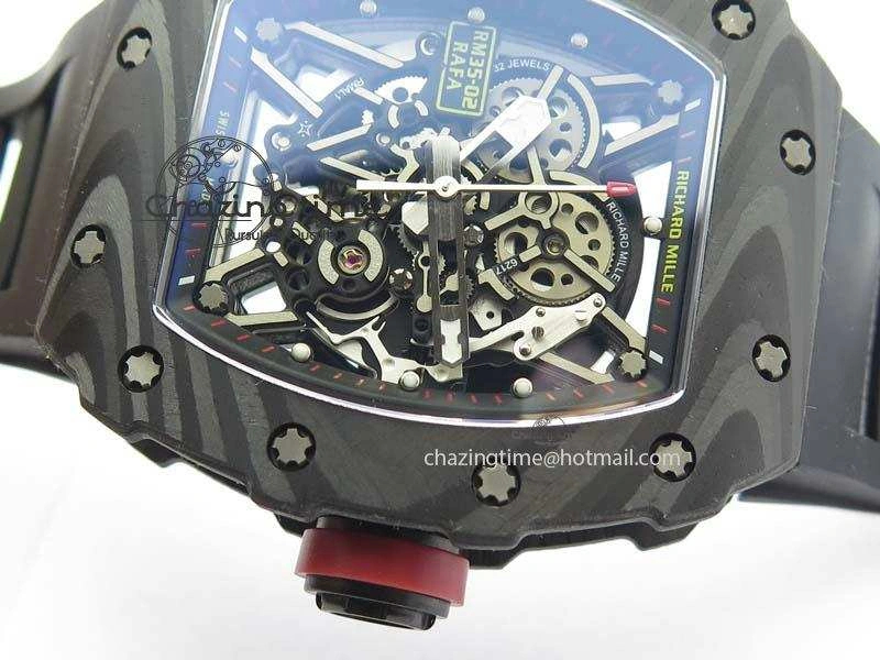 RM035-02 Rafael Nadal FC Ti Case KVF Best Edition Skeleton Dial Red On Black Rubber Strap MIYOTA8215