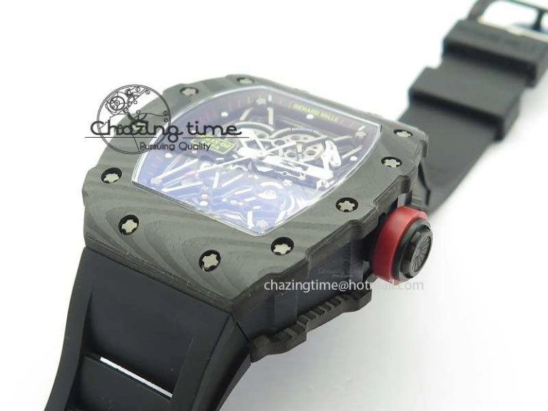 RM035-02 Rafael Nadal FC Ti Case KVF Best Edition Skeleton Dial Red On Black Rubber Strap MIYOTA8215