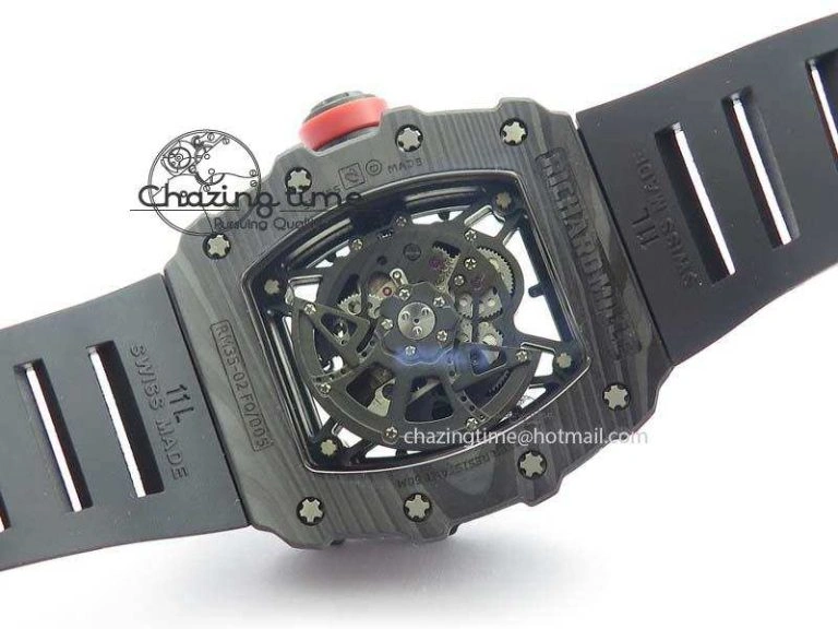 RM035-02 Rafael Nadal FC Ti Case KVF Best Edition Skeleton Dial Red On Black Rubber Strap MIYOTA8215
