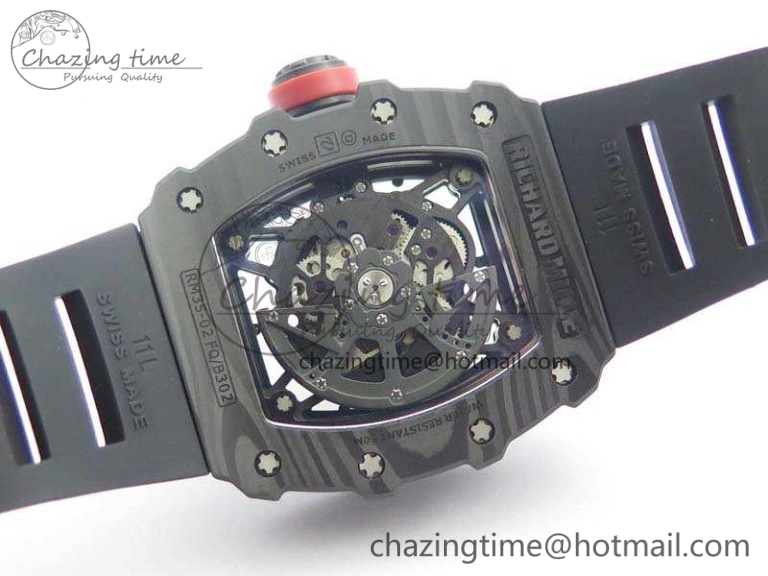 RM035-02 Rafael Nadal FC Ti Case KVF Best Edition Skeleton Dial Red On Rubber Strap MIYOTA8215 V2