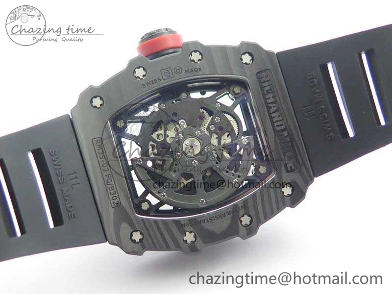 RM035-02 Rafael Nadal FC Ti Case KVF Best Edition Skeleton Dial Red On Rubber Strap MIYOTA8215 V2