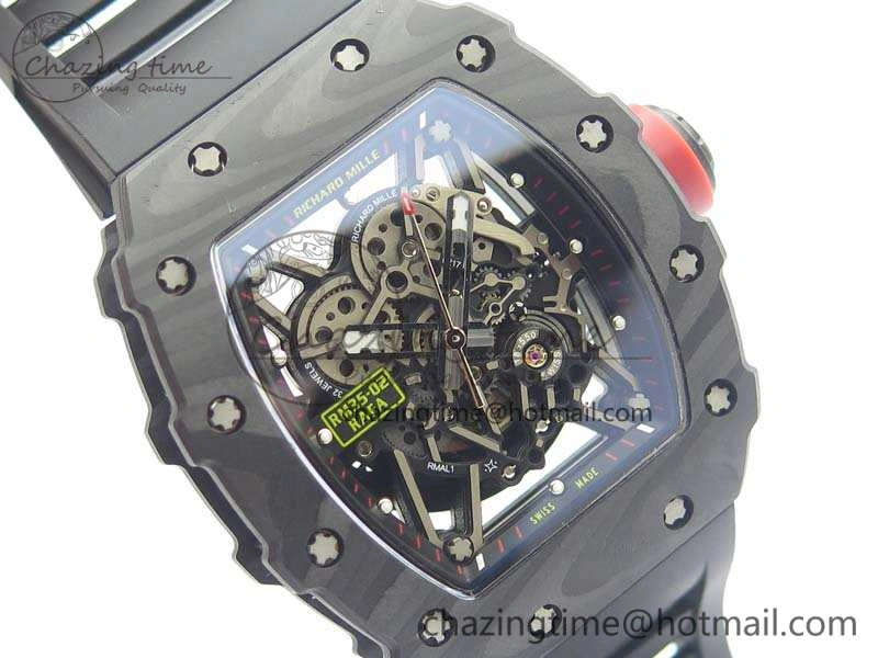 RM035-02 Rafael Nadal FC Ti Case KVF Best Edition Skeleton Dial Red On Rubber Strap MIYOTA8215 V2