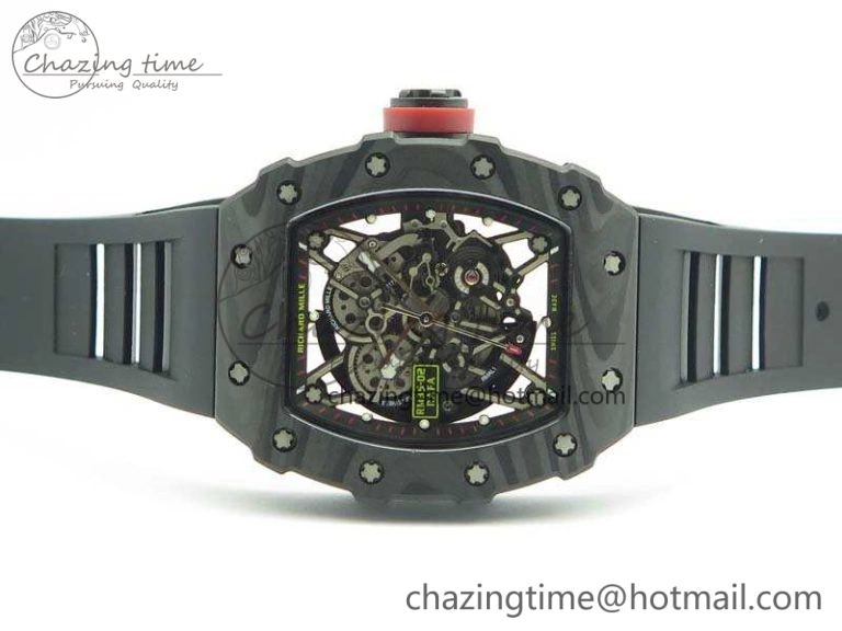 RM035-02 Rafael Nadal FC Ti Case KVF Best Edition Skeleton Dial Red On Rubber Strap MIYOTA8215 V2