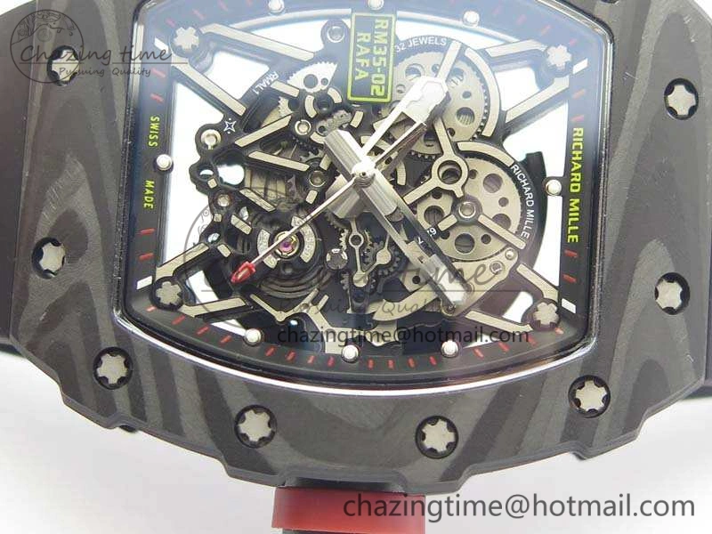 RM035-02 Rafael Nadal FC Ti Case KVF Best Edition Skeleton Dial Red On Rubber Strap MIYOTA8215 V2
