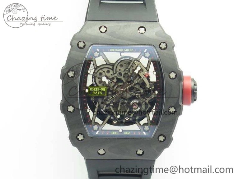 RM035-02 Rafael Nadal FC Ti Case KVF Best Edition Skeleton Dial Red On Rubber Strap MIYOTA8215 V2