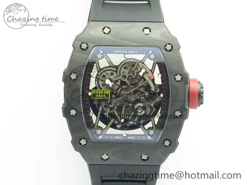 RM035-02 Rafael Nadal FC Ti Case KVF Best Edition Skeleton Dial Red On Rubber Strap MIYOTA8215 V2