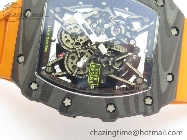 RM035-02 Rafael Nadal FC Ti Case KVF Best Edition Skeleton Dial Red On Rubber Strap MIYOTA8215 V2