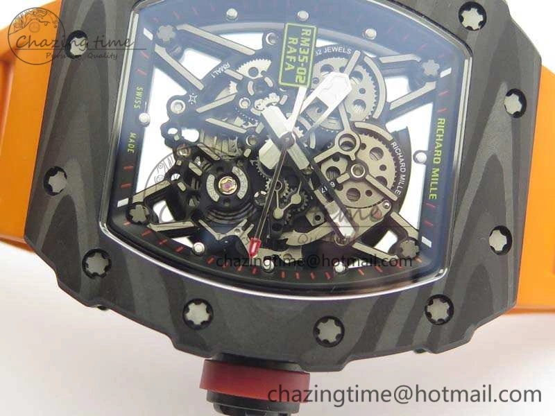 RM035-02 Rafael Nadal FC Ti Case KVF Best Edition Skeleton Dial Red On Rubber Strap MIYOTA8215 V2