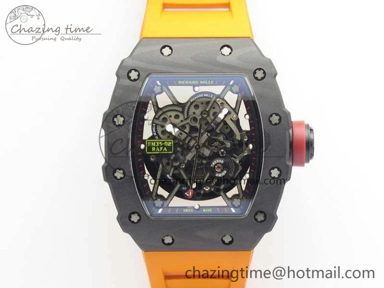 RM035-02 Rafael Nadal FC Ti Case KVF Best Edition Skeleton Dial Red On Rubber Strap MIYOTA8215 V2