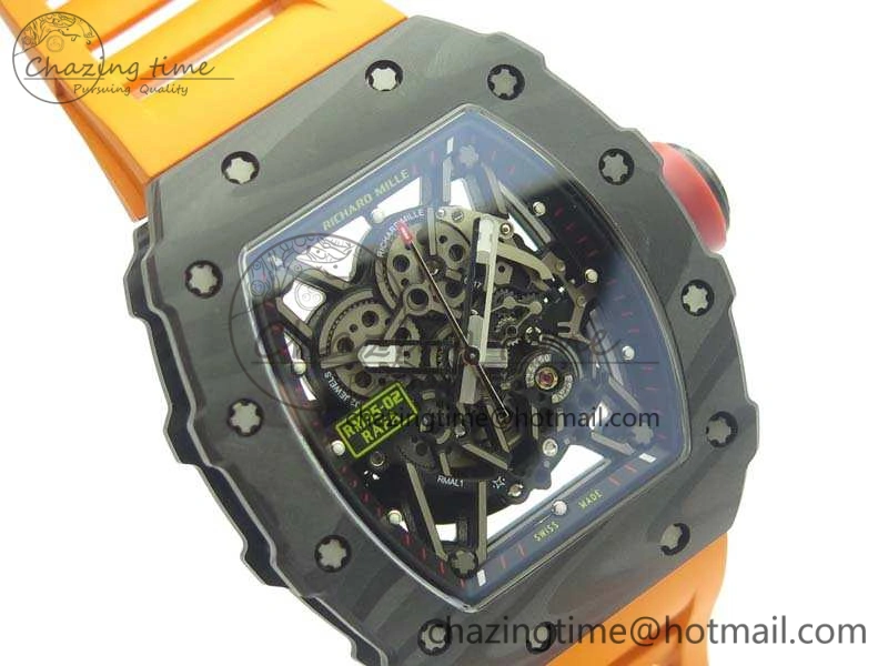 RM035-02 Rafael Nadal FC Ti Case KVF Best Edition Skeleton Dial Red On Rubber Strap MIYOTA8215 V2