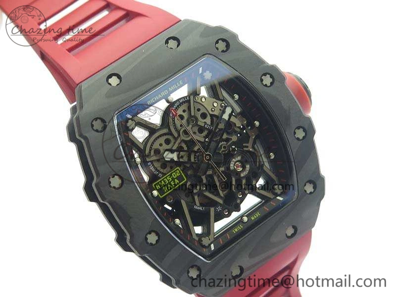 RM035-02 Rafael Nadal FC Ti Case KVF Best Edition Skeleton Dial Red On Rubber Strap MIYOTA8215 V2