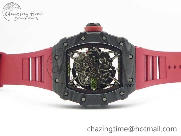 RM035-02 Rafael Nadal FC Ti Case KVF Best Edition Skeleton Dial Red On Rubber Strap MIYOTA8215 V2