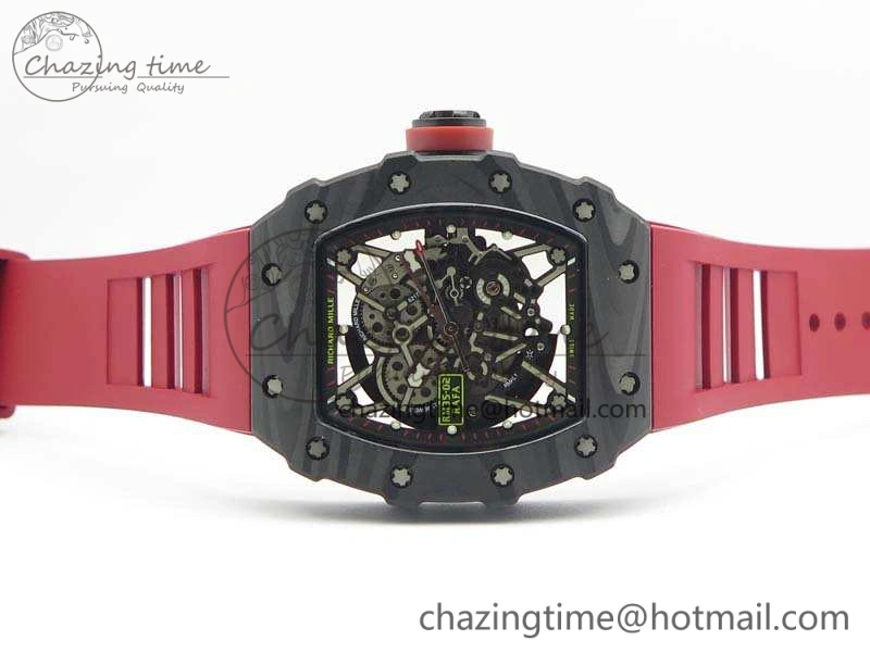 RM035-02 Rafael Nadal FC Ti Case KVF Best Edition Skeleton Dial Red On Rubber Strap MIYOTA8215 V2