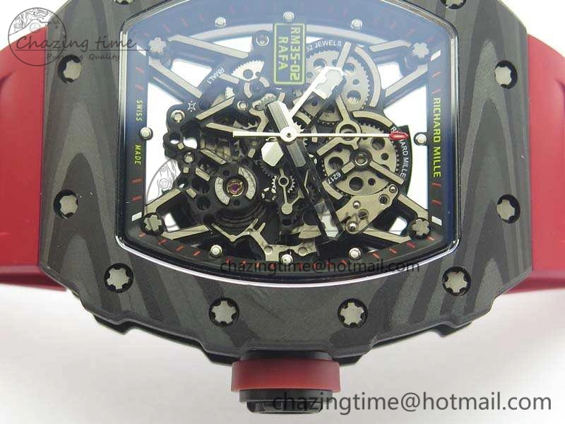 RM035-02 Rafael Nadal FC Ti Case KVF Best Edition Skeleton Dial Red On Rubber Strap MIYOTA8215 V2