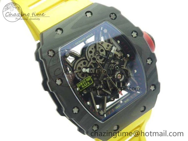 RM035-02 Rafael Nadal FC Ti Case KVF Best Edition Skeleton Dial Red On Rubber Strap MIYOTA8215 V2