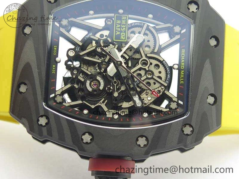 RM035-02 Rafael Nadal FC Ti Case KVF Best Edition Skeleton Dial Red On Rubber Strap MIYOTA8215 V2