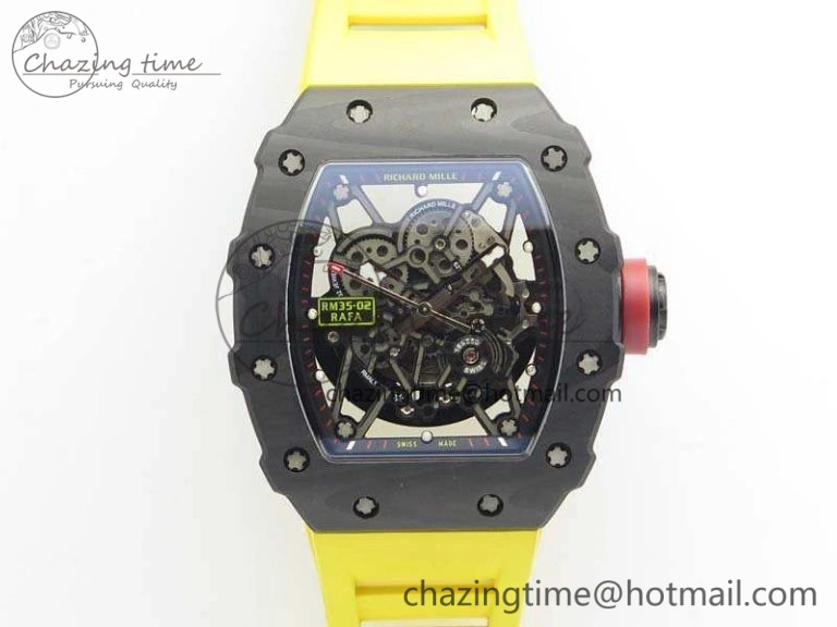 RM035-02 Rafael Nadal FC Ti Case KVF Best Edition Skeleton Dial Red On Rubber Strap MIYOTA8215 V2