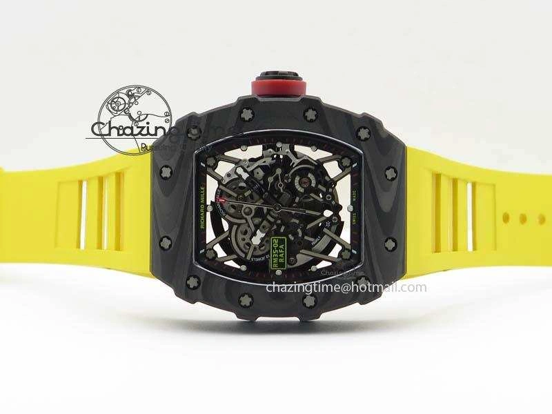 RM035-02 Rafael Nadal FC Ti Case KVF Best Edition Skeleton Dial Red On Yellow Rubber Strap MIYOTA8215