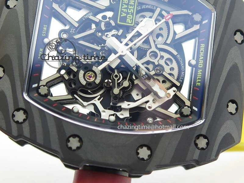 RM035-02 Rafael Nadal FC Ti Case KVF Best Edition Skeleton Dial Red On Yellow Rubber Strap MIYOTA8215