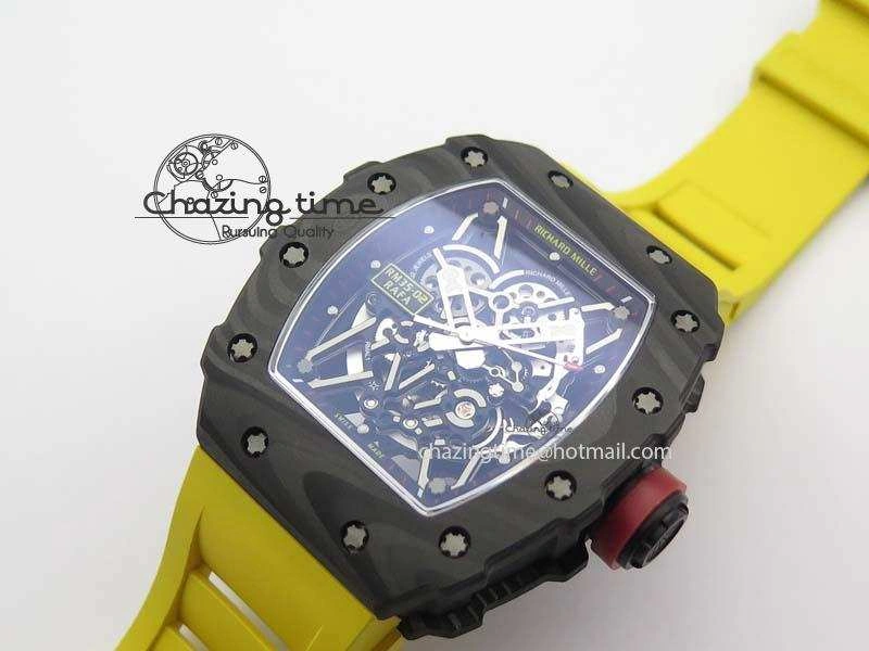 RM035-02 Rafael Nadal FC Ti Case KVF Best Edition Skeleton Dial Red On Yellow Rubber Strap MIYOTA8215