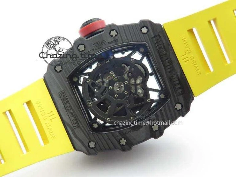 RM035-02 Rafael Nadal FC Ti Case KVF Best Edition Skeleton Dial Red On Yellow Rubber Strap MIYOTA8215