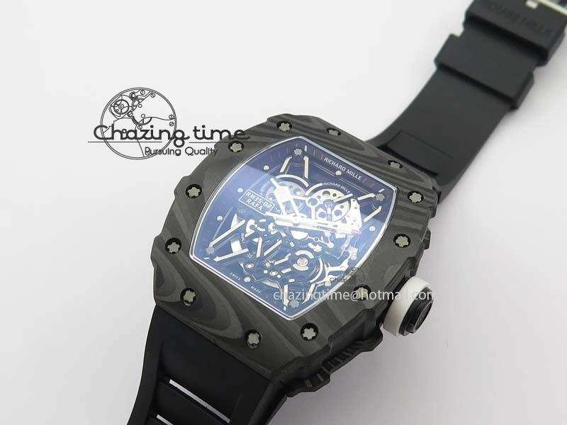 RM035-02 Rafael Nadal FC Ti Case KVF Best Edition Skeleton Dial White On Black Rubber Strap MIYOTA8215