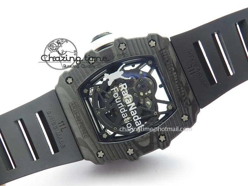 RM035-02 Rafael Nadal FC Ti Case KVF Best Edition Skeleton Dial White On Black Rubber Strap MIYOTA8215