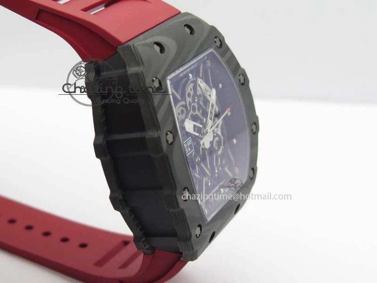 RM035-02 Rafael Nadal FC Ti Case KVF Best Edition Skeleton Dial White On Red Rubber Strap MIYOTA8215