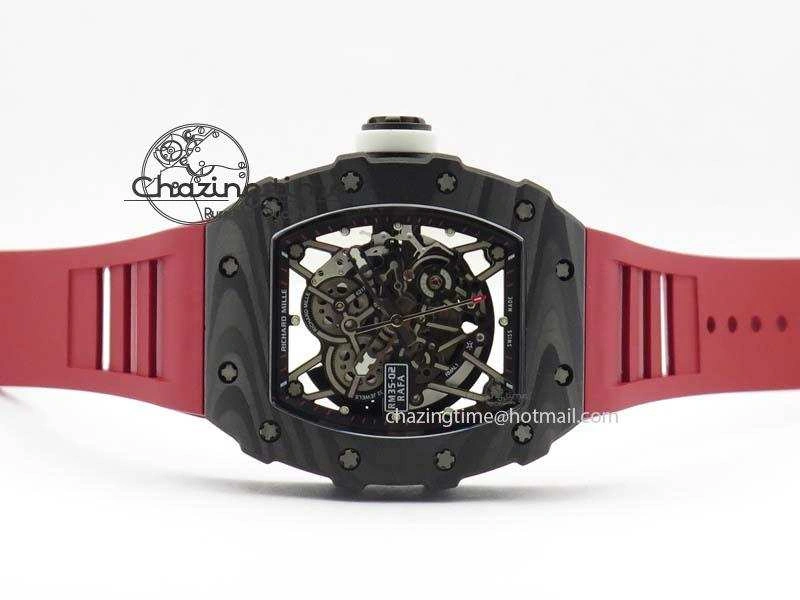 RM035-02 Rafael Nadal FC Ti Case KVF Best Edition Skeleton Dial White On Red Rubber Strap MIYOTA8215
