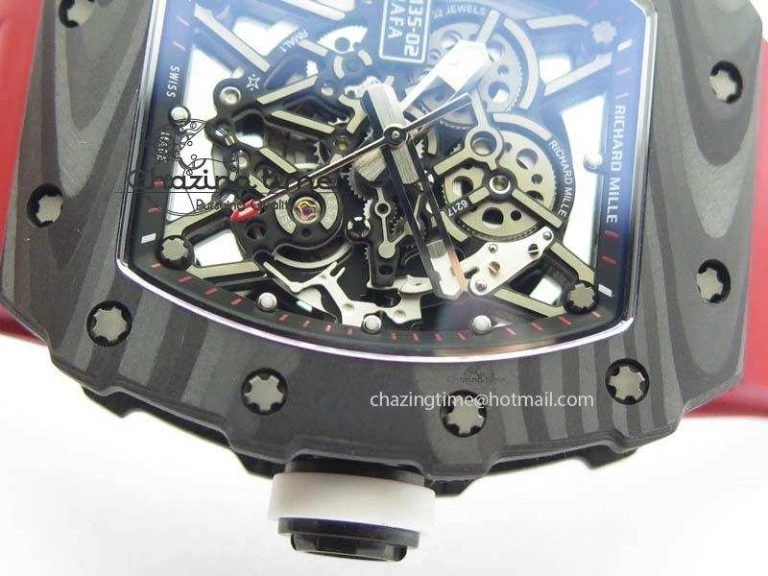 RM035-02 Rafael Nadal FC Ti Case KVF Best Edition Skeleton Dial White On Red Rubber Strap MIYOTA8215