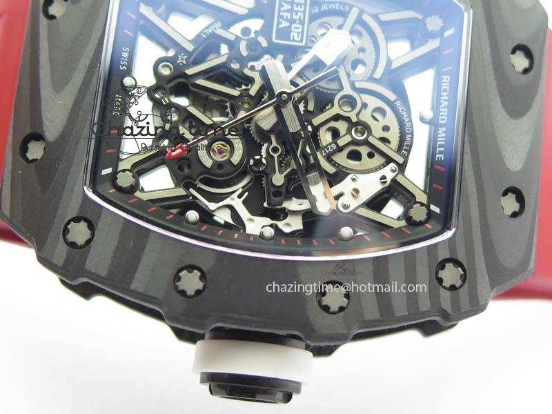 RM035-02 Rafael Nadal FC Ti Case KVF Best Edition Skeleton Dial White On Red Rubber Strap MIYOTA8215