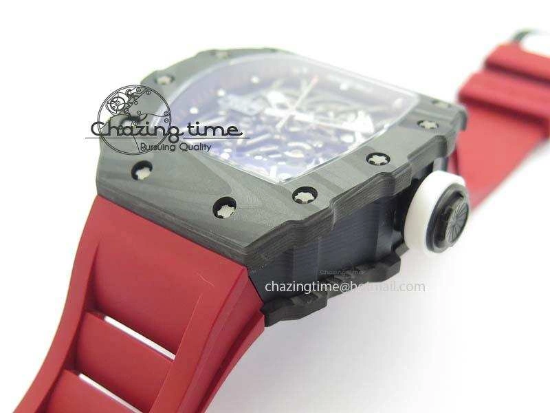 RM035-02 Rafael Nadal FC Ti Case KVF Best Edition Skeleton Dial White On Red Rubber Strap MIYOTA8215