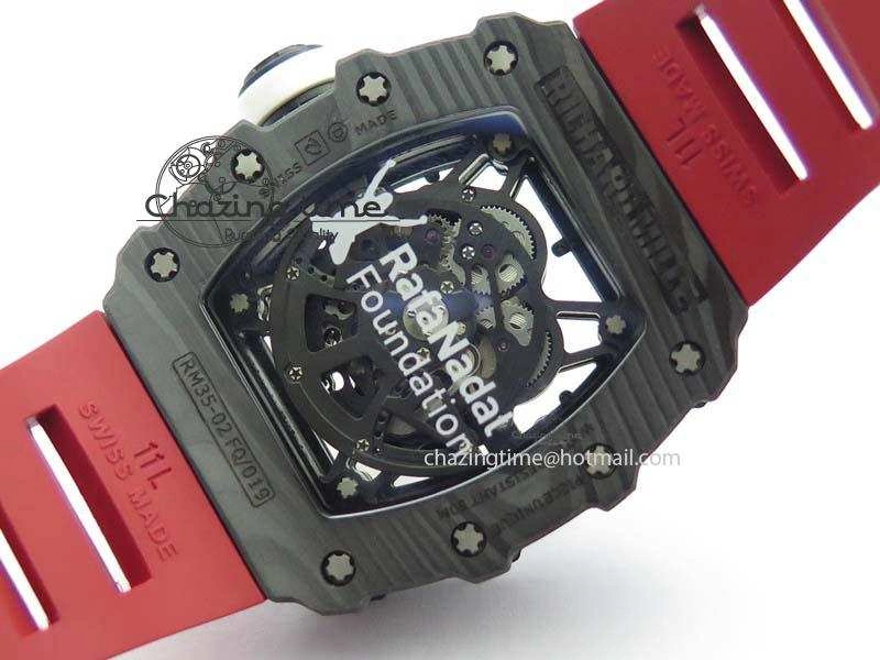 RM035-02 Rafael Nadal FC Ti Case KVF Best Edition Skeleton Dial White On Red Rubber Strap MIYOTA8215
