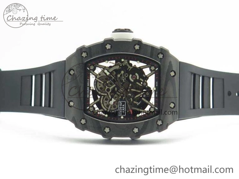 RM035-02 Rafael Nadal FC Ti Case KVF Best Edition Skeleton Dial White On Rubber Strap MIYOTA8215 V2