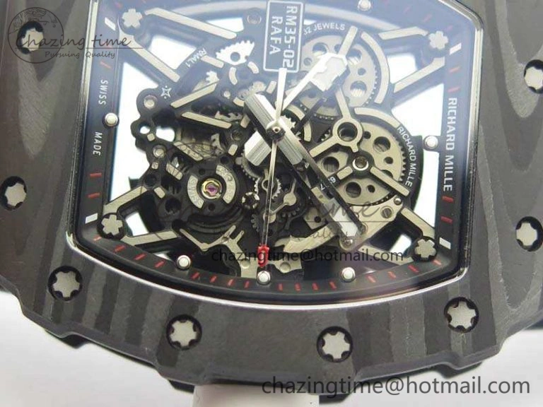 RM035-02 Rafael Nadal FC Ti Case KVF Best Edition Skeleton Dial White On Rubber Strap MIYOTA8215 V2