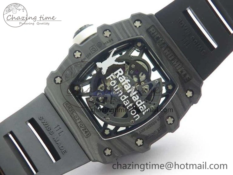 RM035-02 Rafael Nadal FC Ti Case KVF Best Edition Skeleton Dial White On Rubber Strap MIYOTA8215 V2