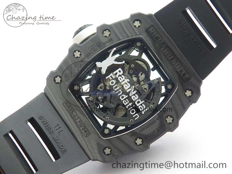 RM035-02 Rafael Nadal FC Ti Case KVF Best Edition Skeleton Dial White On Rubber Strap MIYOTA8215 V2