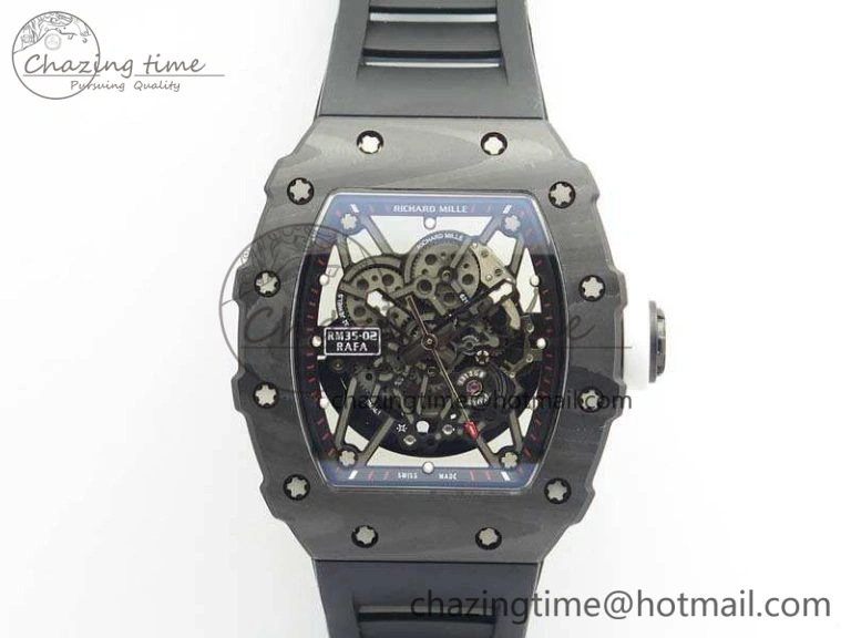 RM035-02 Rafael Nadal FC Ti Case KVF Best Edition Skeleton Dial White On Rubber Strap MIYOTA8215 V2
